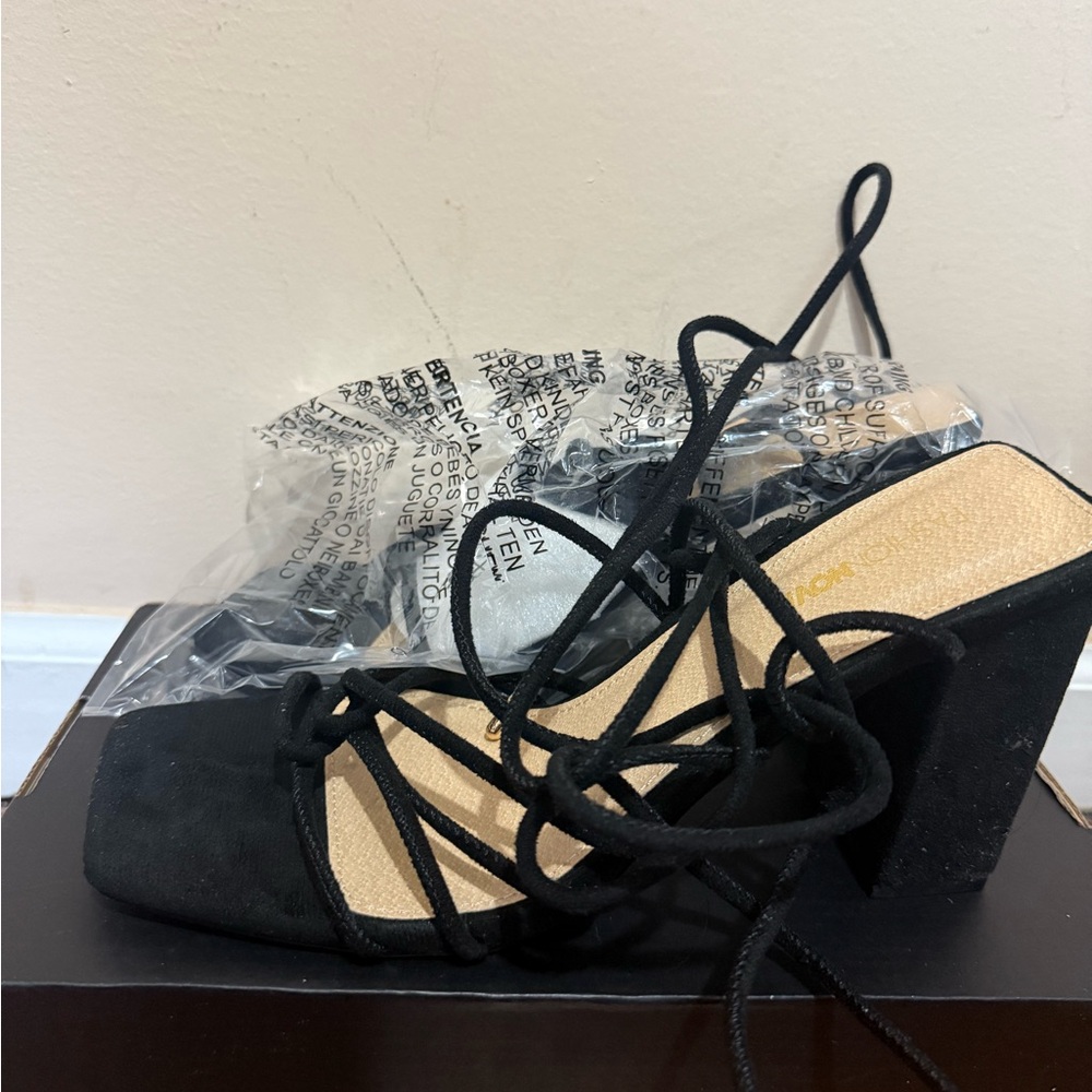 Fashion Nova Black Strappy Heels